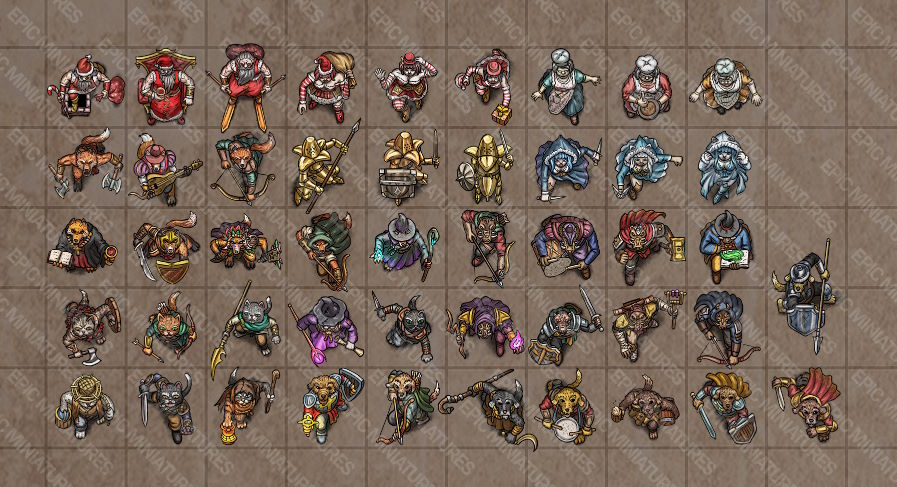 Wild Winter Holidays Virtual Tabletop Token Set / VTT Tokens Collection